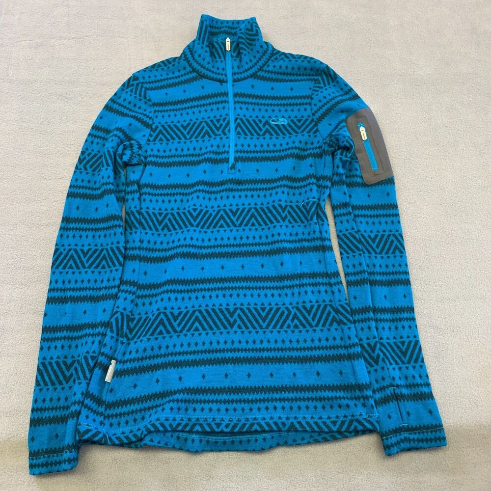 Icebreaker Women 250 Vertex LS Half Zip Crystalline Shirt (S) Arctic Teal